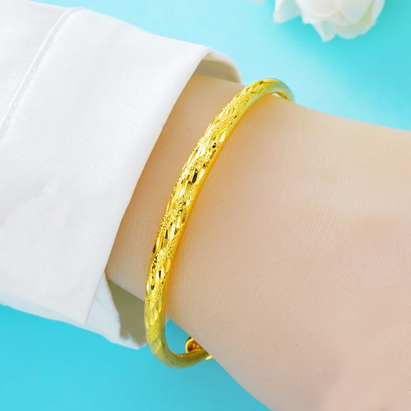 OMHXFC-pulsera de oro de 24KT para mujer y niña, besándose brazalete con diseño geométrico de pez, ideal para fiesta de cumpleaños o boda, regalo europeo, venta al por mayor, BE104