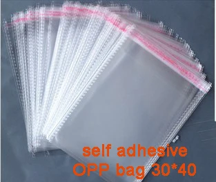 

Transparent pp plastic bags disposable top self adhesive seal promotion bags 30*40cm 100pcs lot