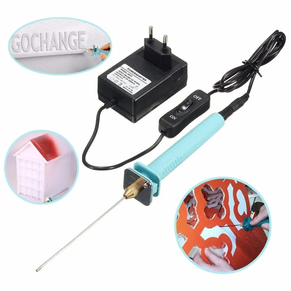 Elektryczny nóż do pianki styropianowej Nóż do cięcia pianki styropianowej z gorącym drutem Przenośne narzędzia do cięcia styropianu Nóż do pianki styropianowej