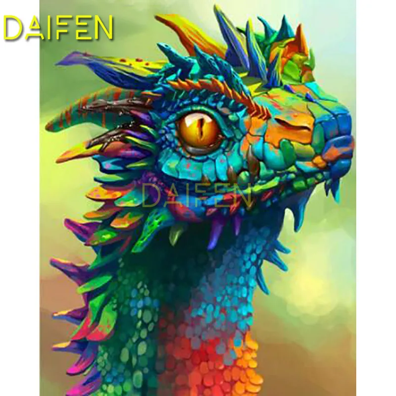 5D DIY Diamond embroidery Cross stitch Full Square Diamond mosaic colorful dragon Full Round Diamond painting colorful dragon