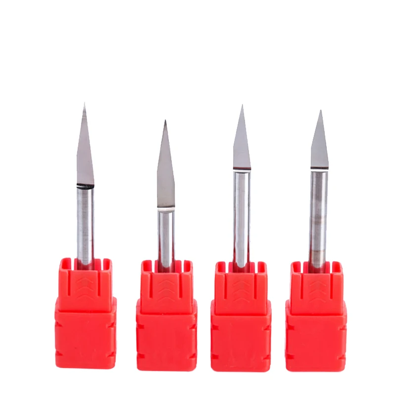 Huhao 1Pcs 4Mm Graveerbits Precisie Slijpen V-Vorm Carbide Pcb Frees Cnc Router Bit Machine Accessoires