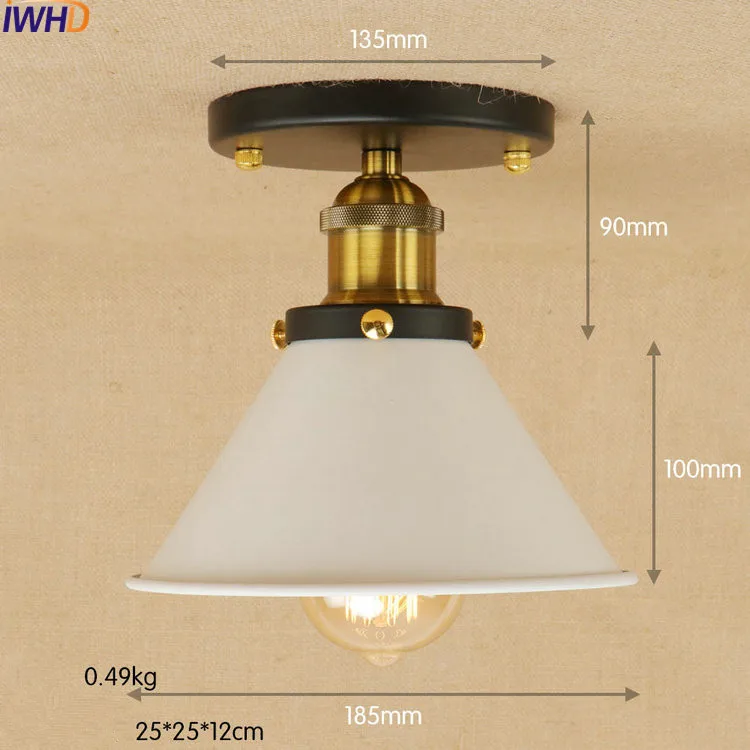 IWHD White Edison LED Ceiling Light Vintage Living Room Lights Loft Industrial Ceiling Lamp Lighting Lamparas De Pared