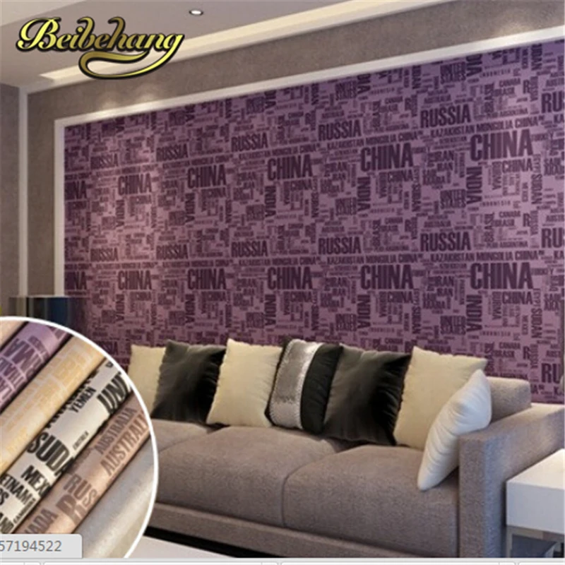 

beibehang papel de parede.3D three-dimensional alphabet water can clean individual living room bedroom TV background wallpaper