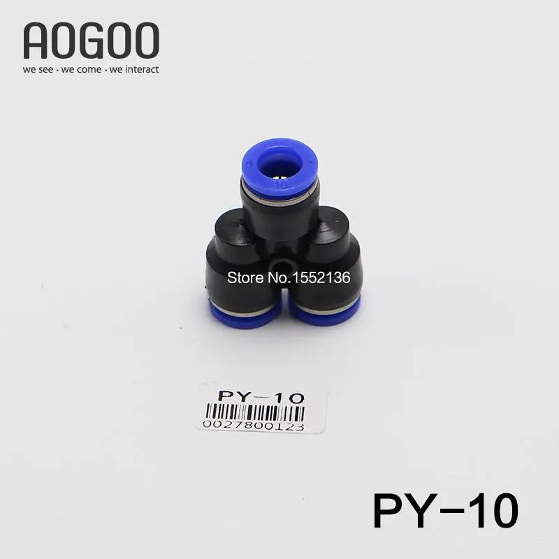 10pcs/lot 10mm Union Y Pneumatic One Touch Fitting PY-10