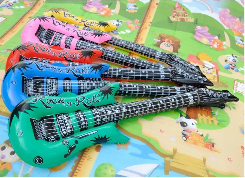 200pcs/lot Neon Inflatable Blow Up Guitars Fancy Dress Party Prop Musical Disco Rock lin4570