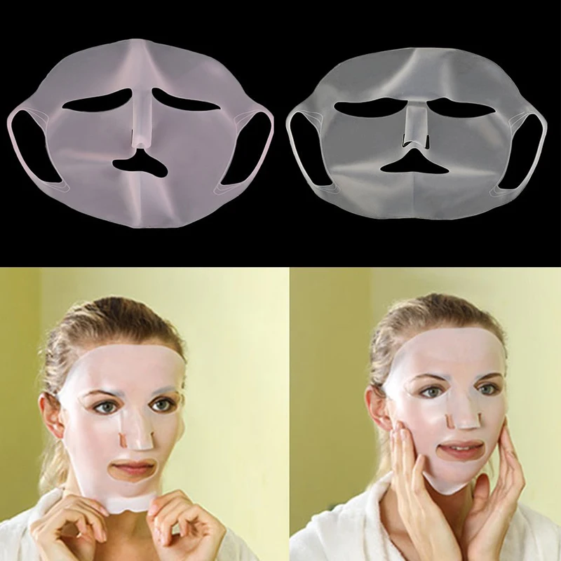 1Pc Reusable Silicone Face Mask For Skin Care Sheet Mask Prevent Evaporation Steam Reuse Waterproof Mask Whole Face Beauty Tool