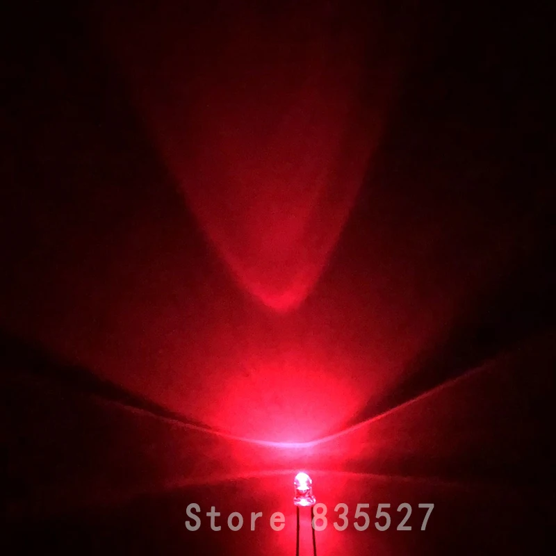 100 STKS/PARTIJ F3 3 MM Ronde Transparante Shell Rode LED Licht emitting Diodes Water Helder Voor DIY Licht lamp kralen DIP