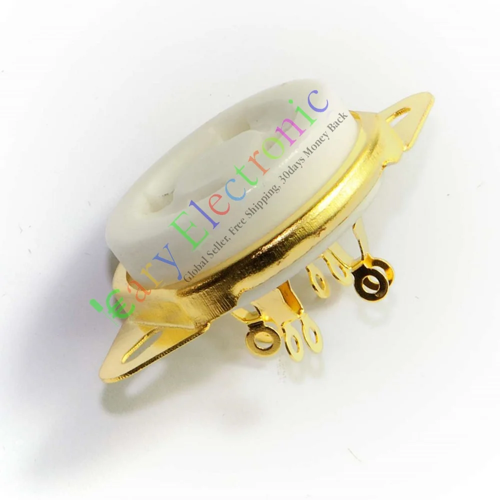 الجملة والتجزئة 4 قطعة الذهب 4pin السيراميك فراغ أنبوب المقبس مطلي ل 300B 2A3 الصوت أمبير لتقوم بها بنفسك جزء شحن مجاني