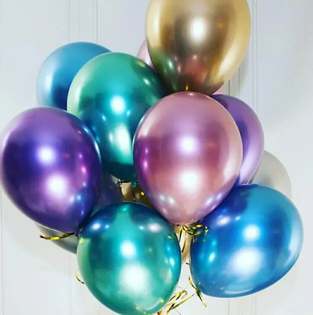 

Metallic Plain Latex Balloon Anniversary Wedding Birthday Party Decoration 12'' Balloon Christmas Festive Decor various colors