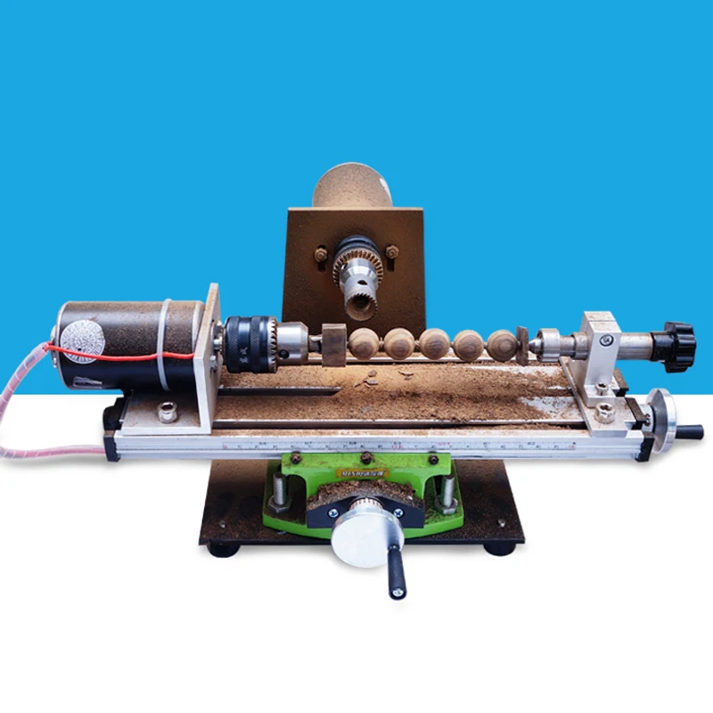 Polishing Mini Wooden Bead Processing Machinery Household Mini Lathe Bead Machine Bead Drilling Machine Bead Polisher 220V