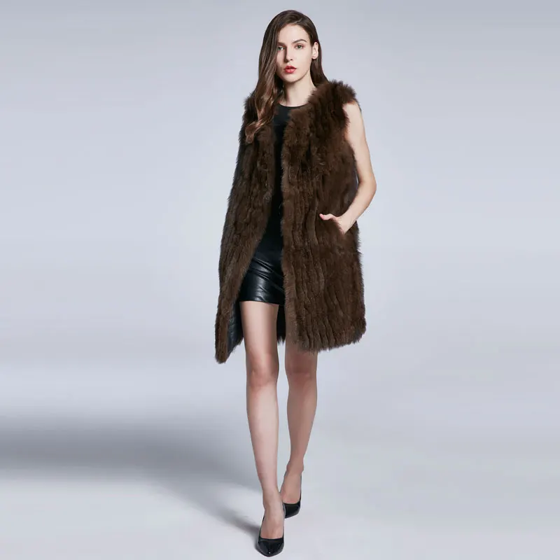 Women's Fox Fur Jackets Natural Fur Vests Real Fox Vest Vests Furry Vertical Fur Stripe Design Urban Fashion 2020 New Discounts