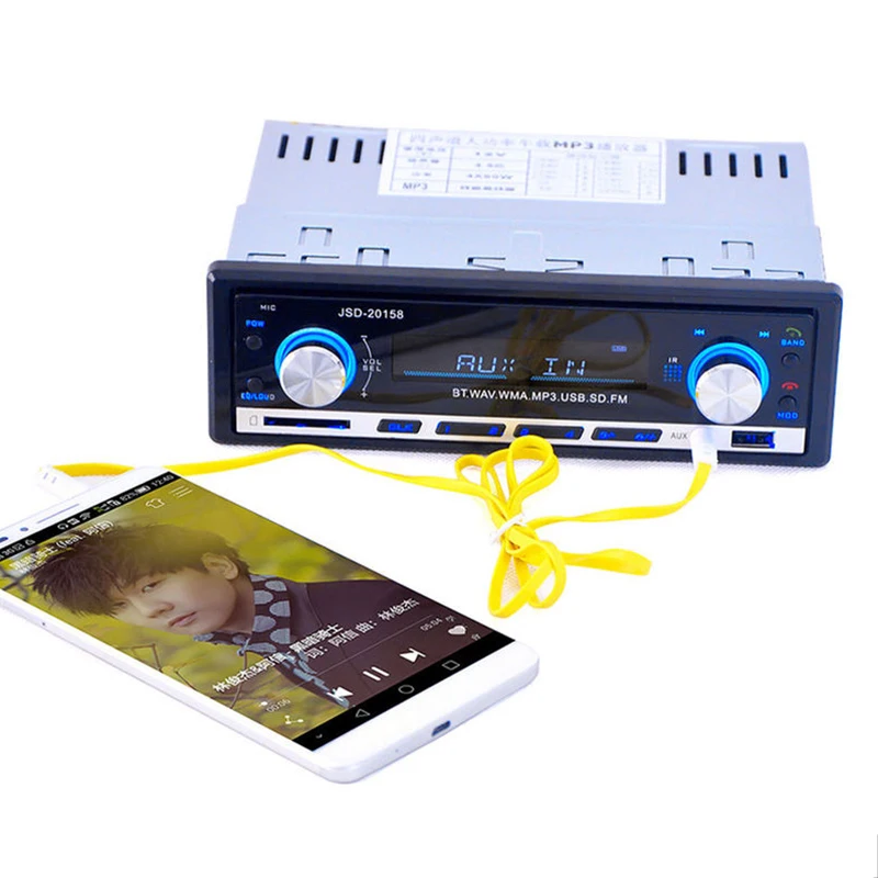 I DIN Vehicle Mp3 Player Multifunction Bluetooth BT MP3 USB SD FM