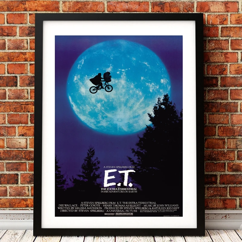 E.T. The Extra-Terrestrial UFO movie poster art print , film Poster ET canvas painting wall picture art decor