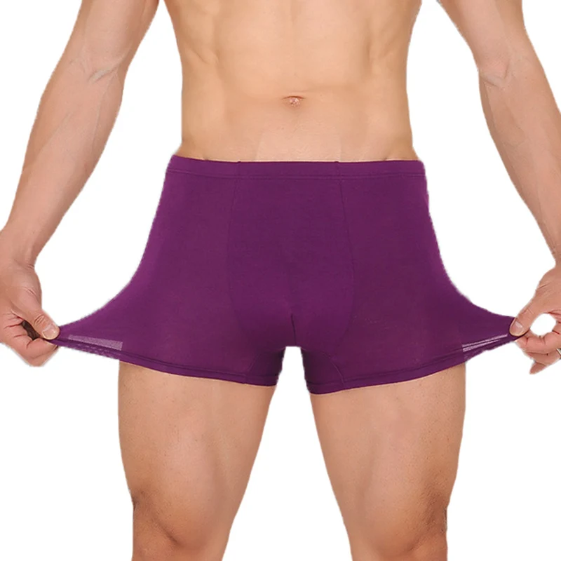 Uomini Traspirante Pugile di Bambù Della Biancheria Intima Del Sacchetto Del Rigonfiamento Mens Boxer Grande Formato XL per 5XL Cuecas Più Il Formato Calzoncillos Mutande Molli