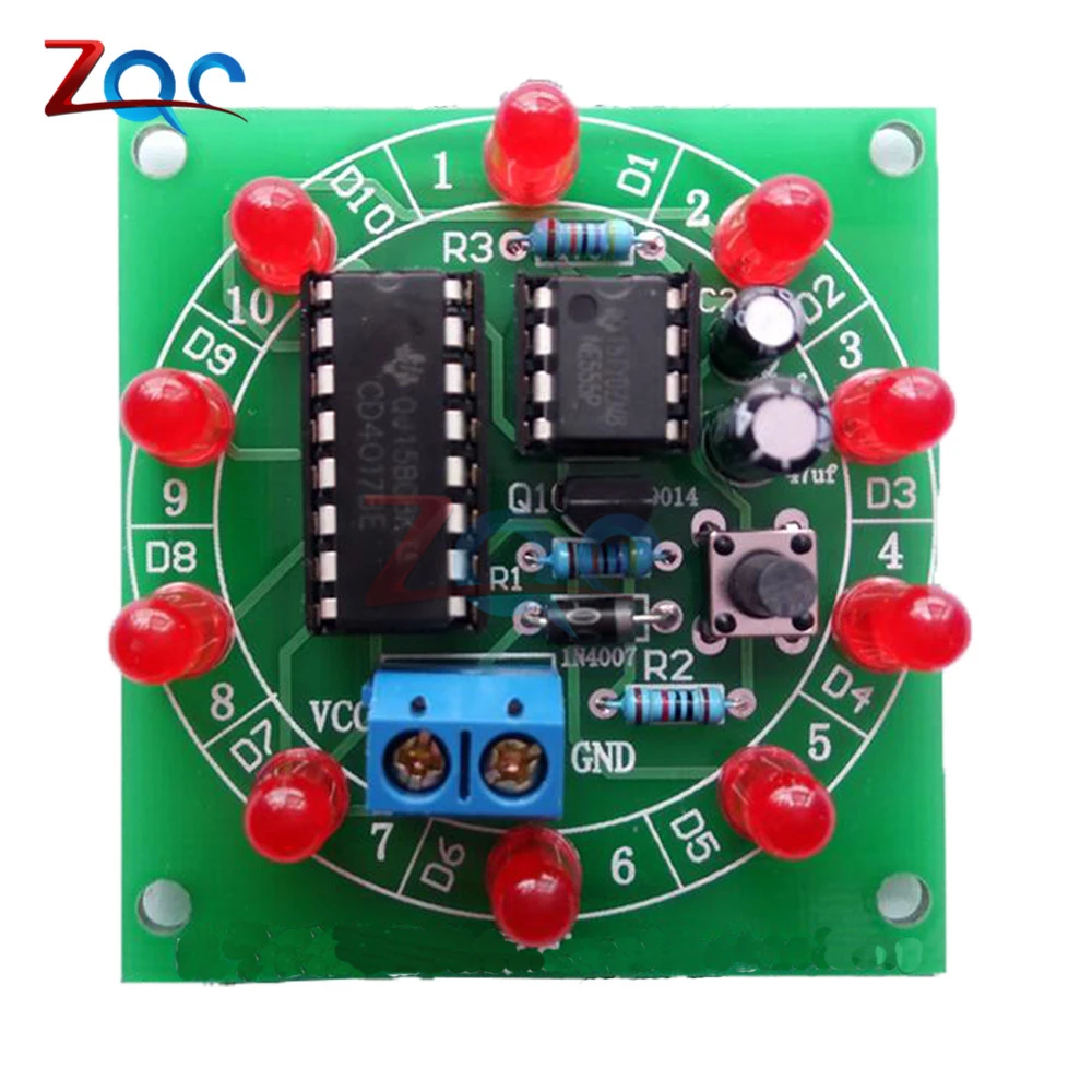 Wheel Of Fortune NE555 CD4017 Kit Electronic DIY Bricolaje Trousse Electronica Production Lucky Rotary Suite Components 3.5-6V