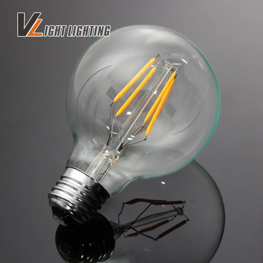 G80 Vintage LED Edison Bulb 220V Antique LED Filament bulb Light 2W 4W 6W vintagex retro Edison lamp