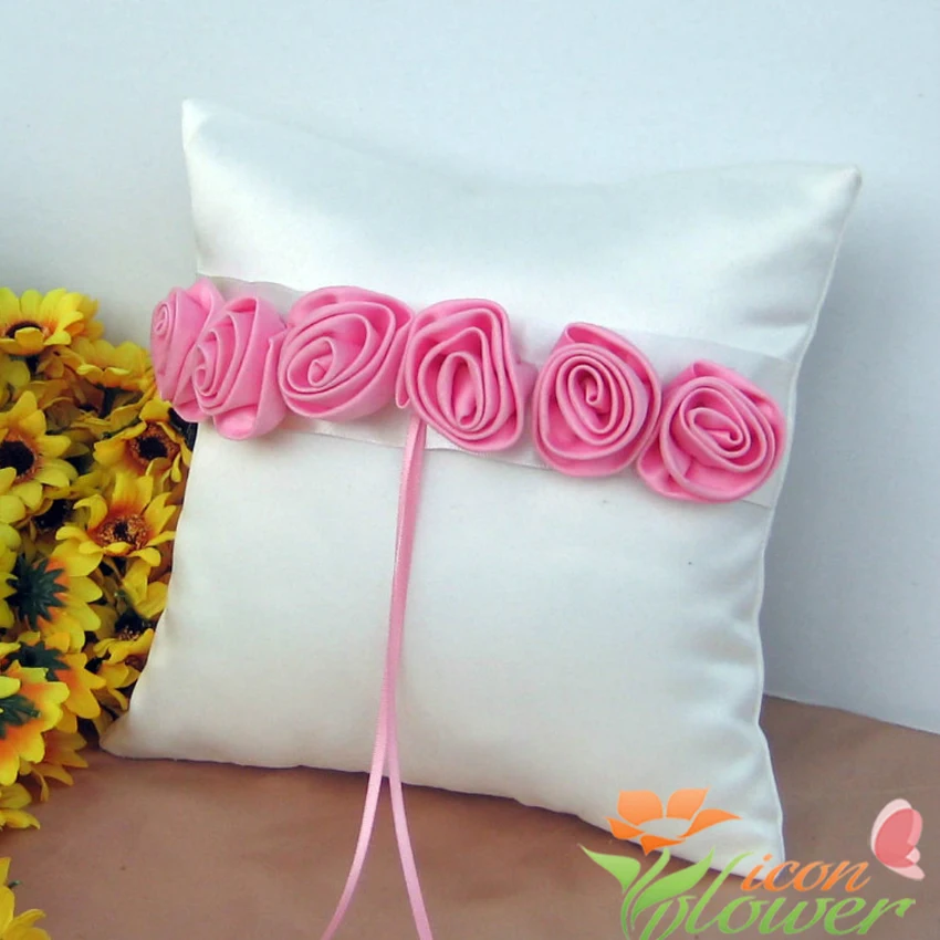 NL-Satin Ring Pillow Set, Flower Basket, Guest Book, Pen, Wedding Decoration, Bridal Product Supplies, New Fashion, NL, 4Pcs Set