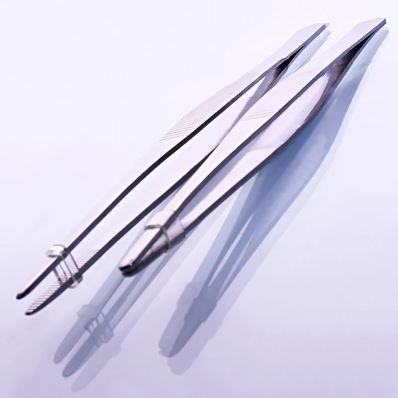 5pcs Stainless steel tweezers,Length 12.5cm/14cm/16cm/18cm/20cm/25cm/30cm,No hook tweezers,Flat tweezers,Dressing tweezers