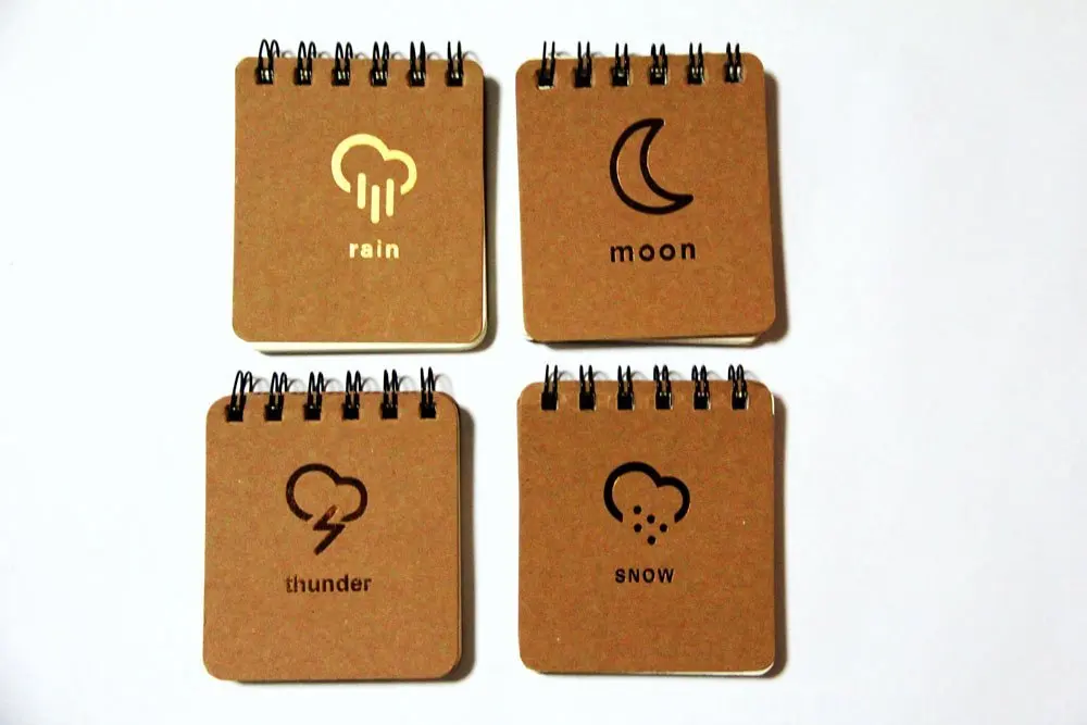 

Weather Forecast Mini Notebook, Notepad, Pocket 4x3 inch, Brown Kraft Cover