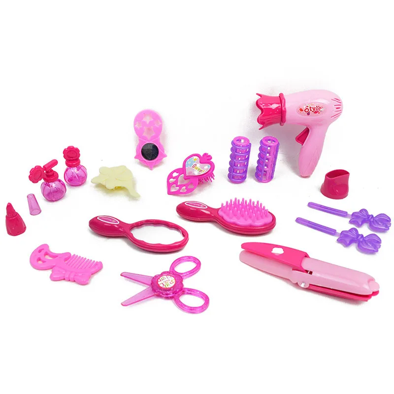 Girls Beauty Hair Toy Children Simulation Cosmetology Salon Toys Suit Girl Ornaments Dressing Makeup Children Pretend Play Toys