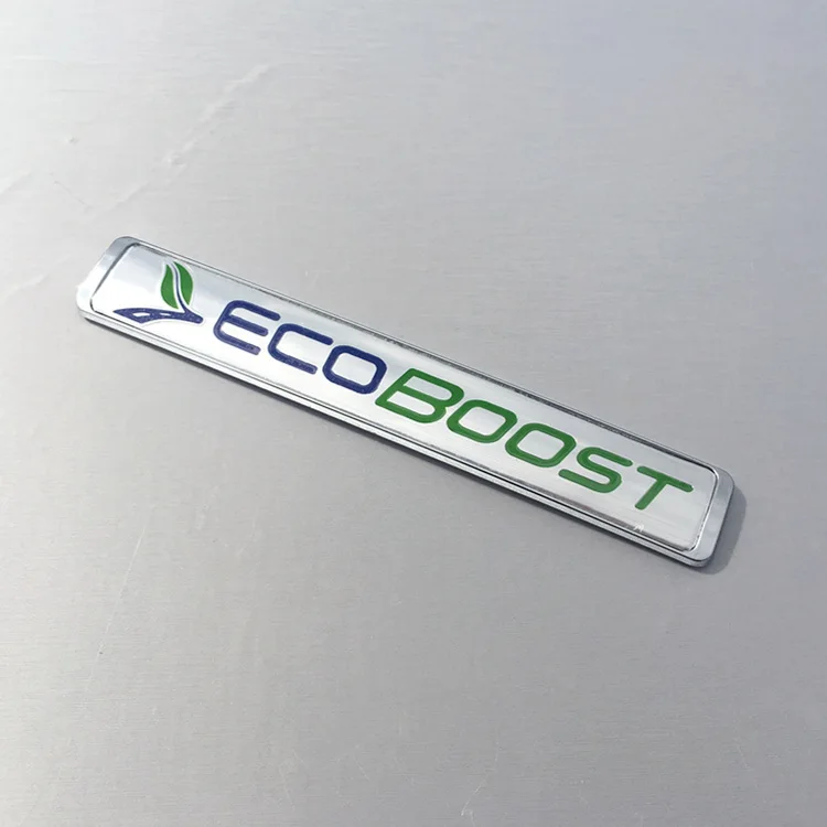 1 PCS 3D ABS Ecoboost Emblem Badge Sport Car Sticker Chrome Decal For Focus 2 3 4 Fiesta Kuga Escape Mondeo Car Styling