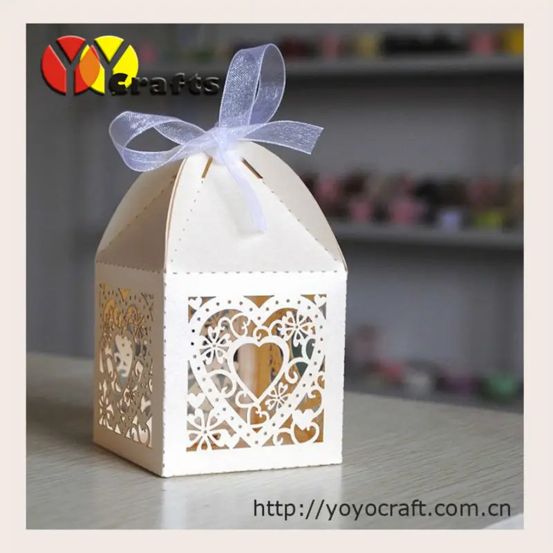 WB008 Paper Individual large Wedding Heart Shape Favor Boxes