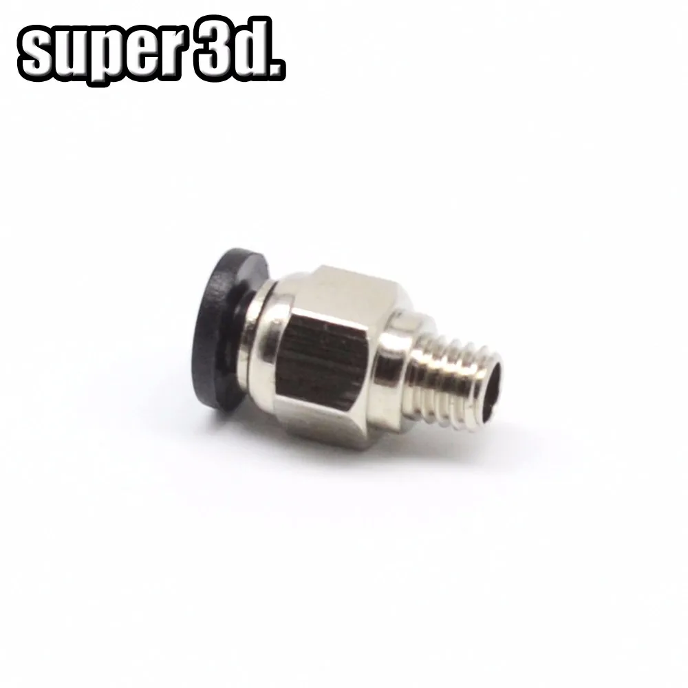 1 pcs 3D Printer Pneumatic Fittings PC4-M6 Bore 4mm For 4mm PTFE Tube Connector Coupler