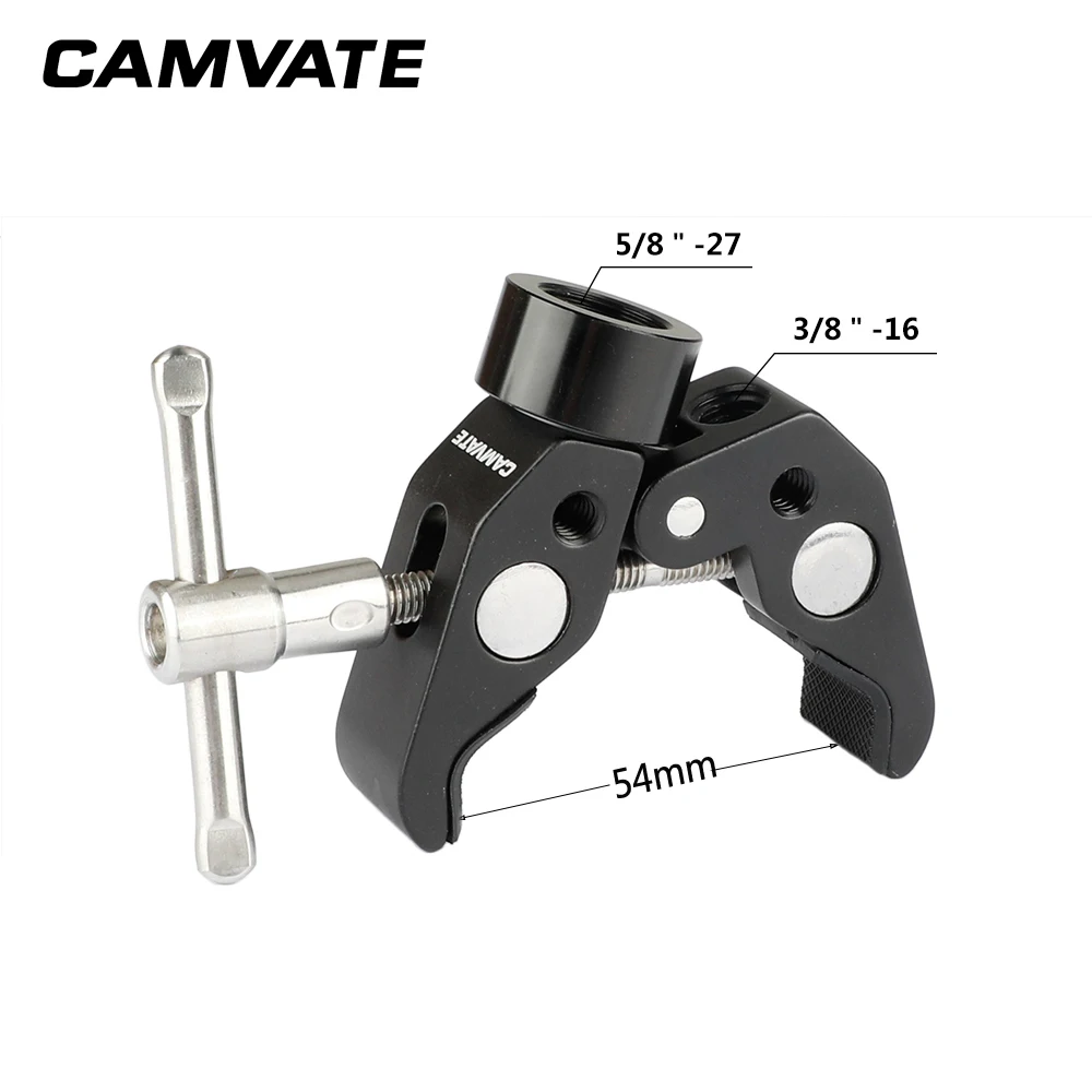 Clip per pinze a pinza Super granchio multiuso CAMVATE con adattatore da 1/4 "maschio a 5/8" femmina per viti a testa zigrinata per supporti/supporti per microfono