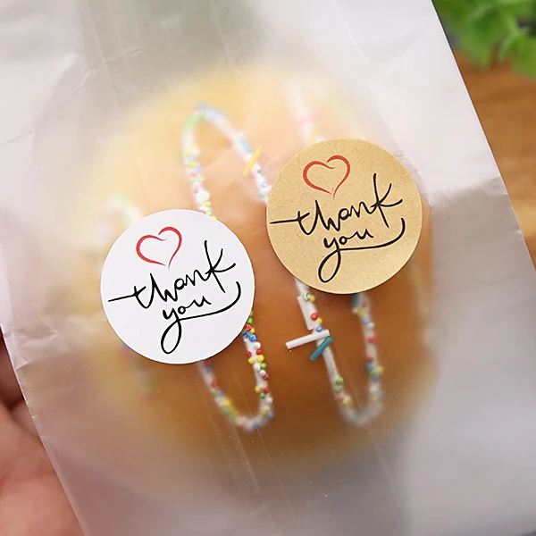 160Pcs/Lot Dia:2.5cm Lovely Thank You Heart Paper Sticker Bakery Cake Seal Gift Stickers Packing Label Supplies (ss-1604)