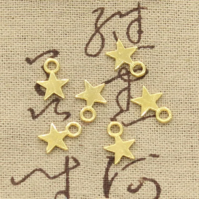 100pcs Charms Star 11x8mm Handmade Craft Pendant Making fit,Vintage Tibetan Bronze Silver color,DIY For Bracelet Necklace