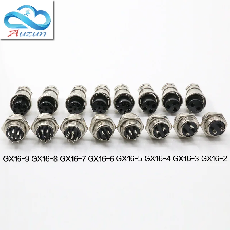 1 PCS  female and male of Aviation Connector diameter 16mm  2 /3 /4 /5/6 /7/8 /9 Pins GX16  Plug And Socket