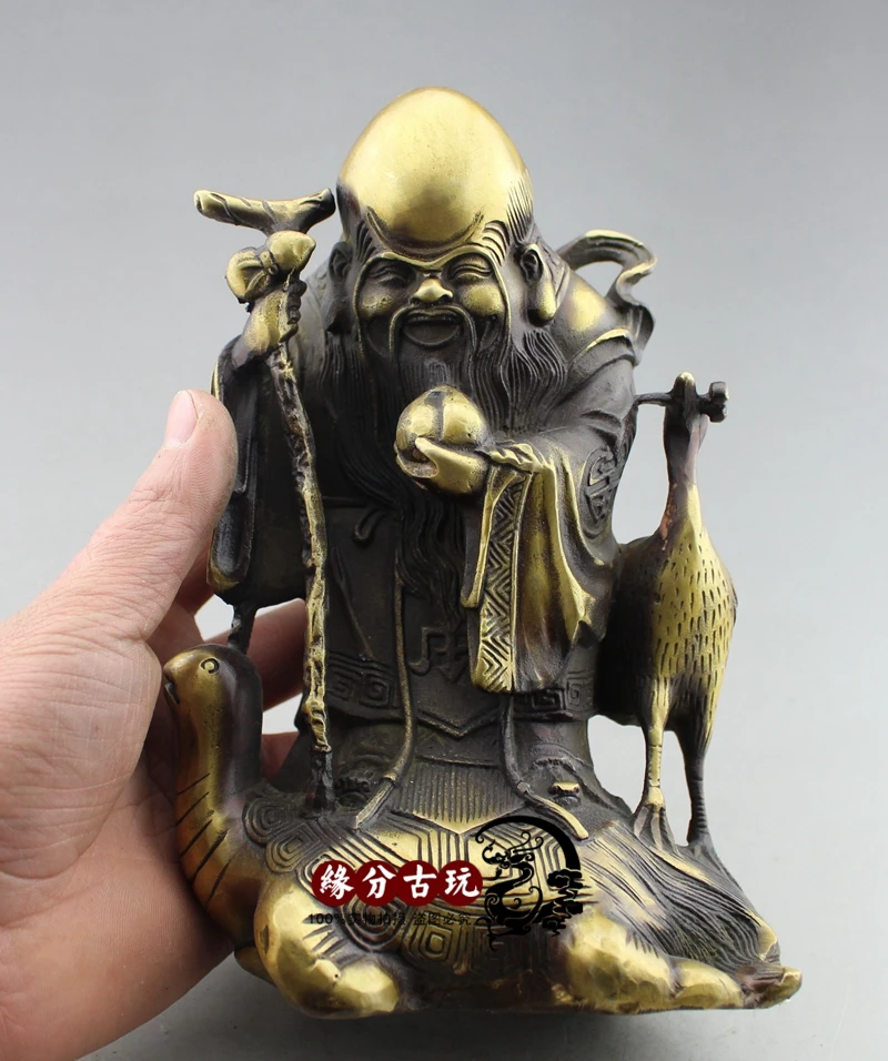 

MOEHOMES Chinese copper handicrafts Fengshui longevity god statue family decoration birthday metal handicraft