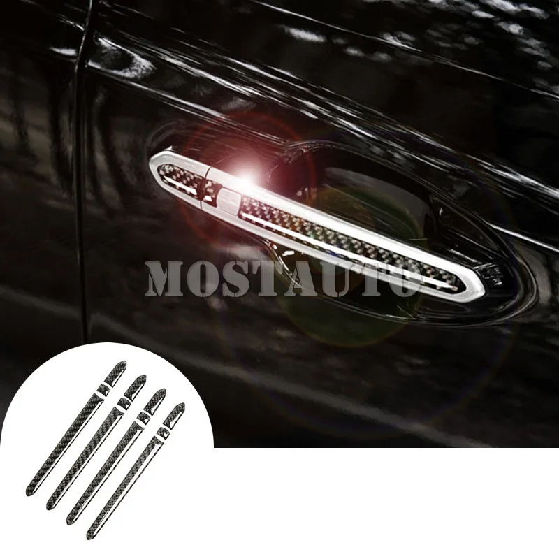 For Cadillac XT5 Carbon Fiber Exterior Car Door Handle Cover 2016-2019  12pcs Car Accessories Interior Car Decor Car Trim
