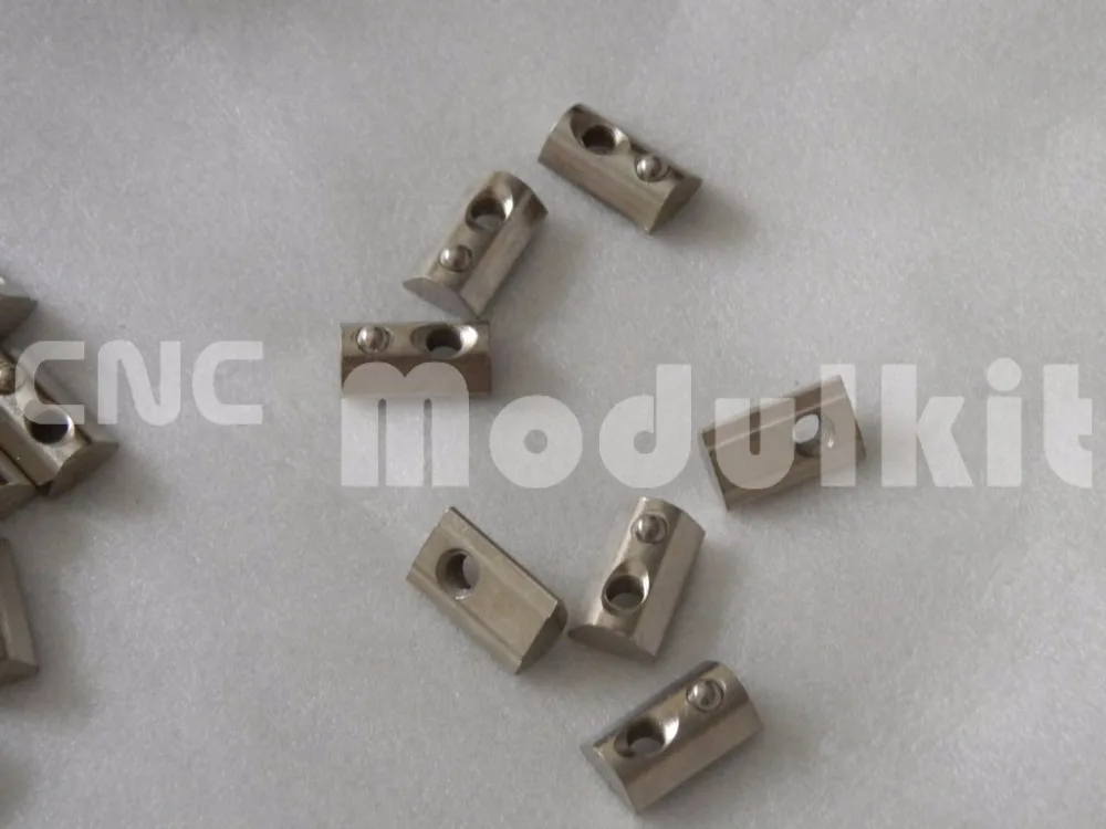 T Sliding Nut block 50pcs M4 M5 M6 M8 Half Round Elasticity Square Nut 4040 Aluminum Profile Slot Zinc Coated Plate CNC MODULKIT