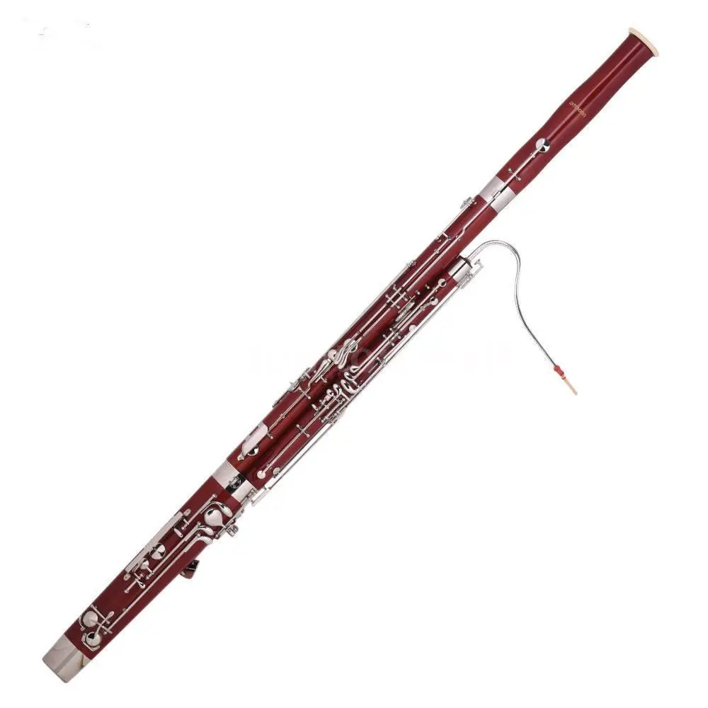 New Red C Key Bassoon Maple Body Cupronickel Silver Plated with Case