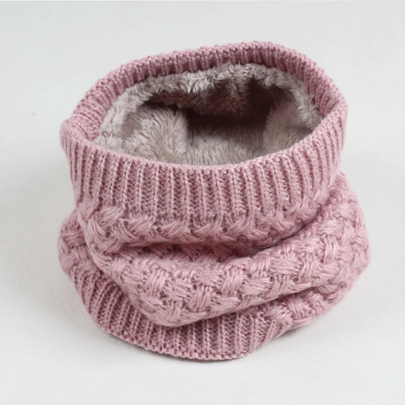 

Winter New Women Men Scarf Ring Scarves Double-deck Knitted Warm Scarf Simple Solid Color Circle Infinity WB001