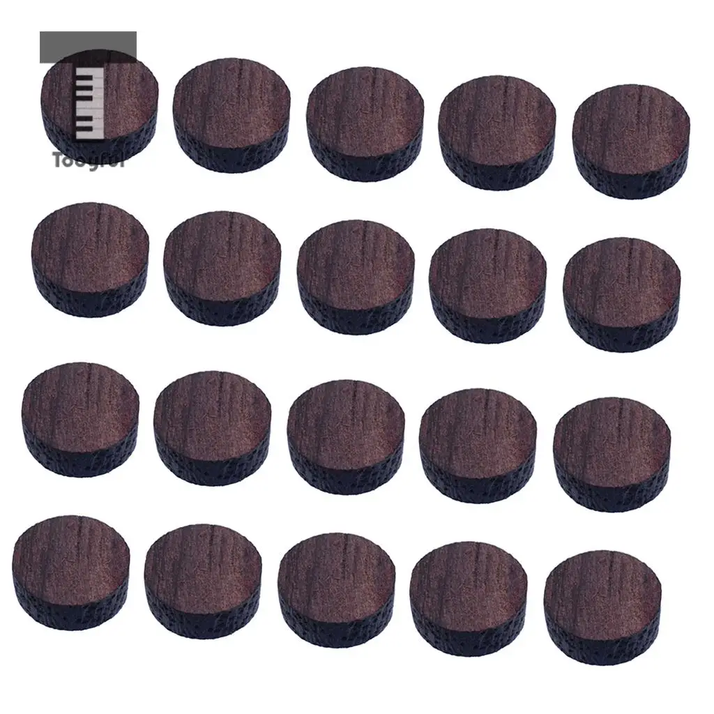 Tooyful 20 Pieces Rosewood Round Shape Electric Guitar Fingerboard Fretboard Dots Marker Inlay Material 6 x 2mm