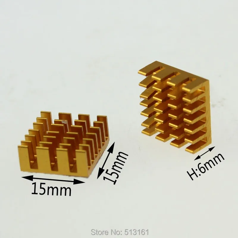 50 шт./лот 14x14x6 мм алюминиевый радиатор для CPU VGA карты золотой теплоотвод