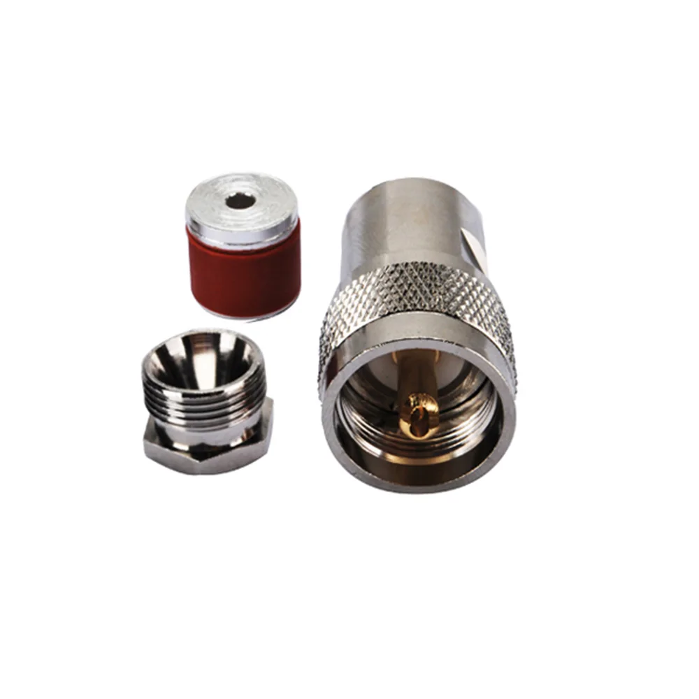 Eightwood UHF/PL259 Plug Male RF Coaxial Connector Adapter Twist-on Straight Crimp LMR400 RG58 Cable for Antenna Aerial Military