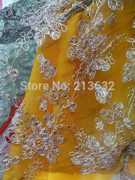 golden thread African bone leaf tulle lace gold color laces fabric for patchwork embroidery dresss clothing for dress sewing