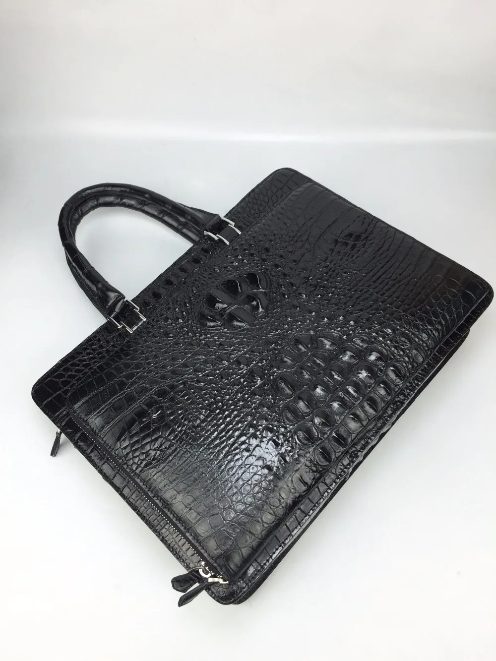 100% Genuine/Real Crocodile Skin Men Briefcase Laptop Bag, Top Luxury Men Business bag luxury quality men bag crocodile skin