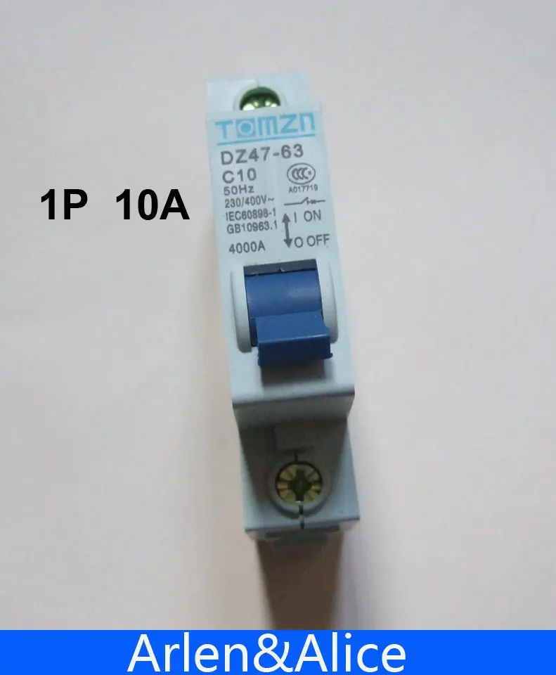 1P 10A 230/400V~ 50HZ/60HZ Mini Circuit breaker MCB C45 C type