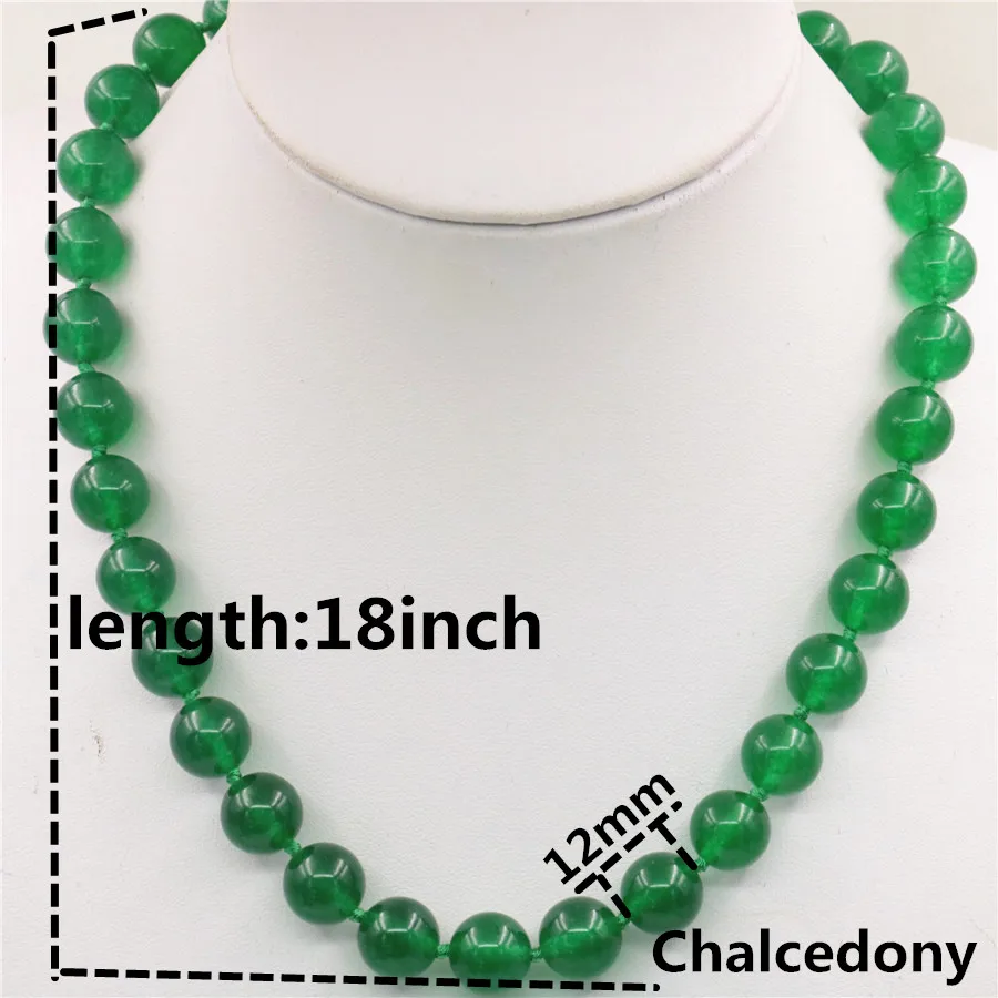 New Charming Beautiful Imperial Green Chalcedony Stone 8mm DIY Beads Necklace Mother's Day gift Hot free deliver goods wj423