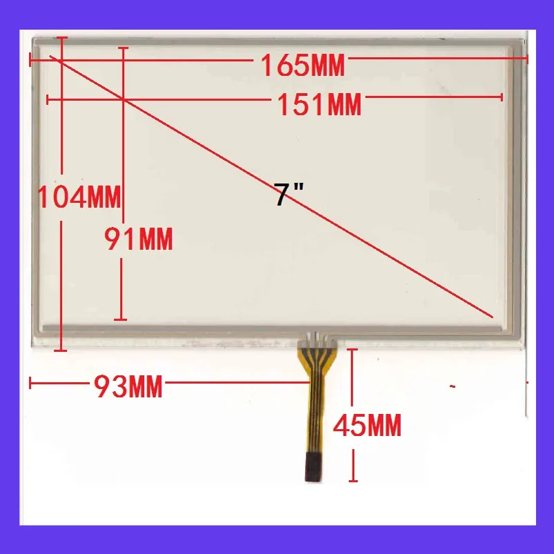 

ZhiYuSun New 7Inch Touch Screen 165mm*104mmcompatible for 7 GPS GLASS 165*104 for tble The line from the left 93mm