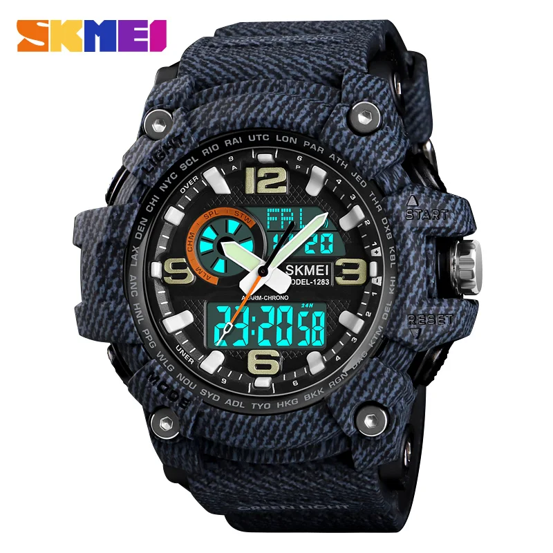 SKMEI Military 5Bar Waterproof Digital Watches Top Brand Luxury Sport Watch Men Dual Display Wristwatches relogio masculino