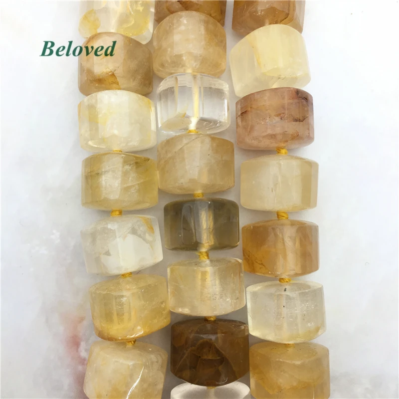 

11*15mm Faceted Rondelle Citrines Nugget Loose Beads,Natural Yellow Crystal Quartz Gems Necklace Making Spacer Beads, BG231106