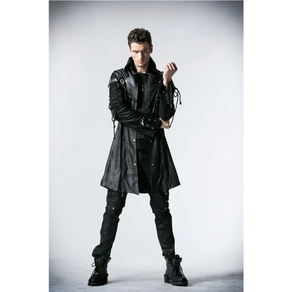 Punk Rave Gothic Man-made Leather Rock studded Cotton Jacket Coat Streampunk HoodieLot S-3XL Y349