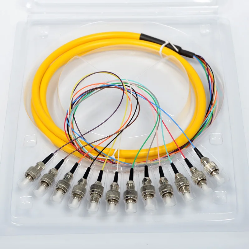 12 core Fiber Optic Bundle Pigtail FC PC UPC Single Mode FTTH fiber optical SM 9/125, 1.5 Meters factory Minor customization