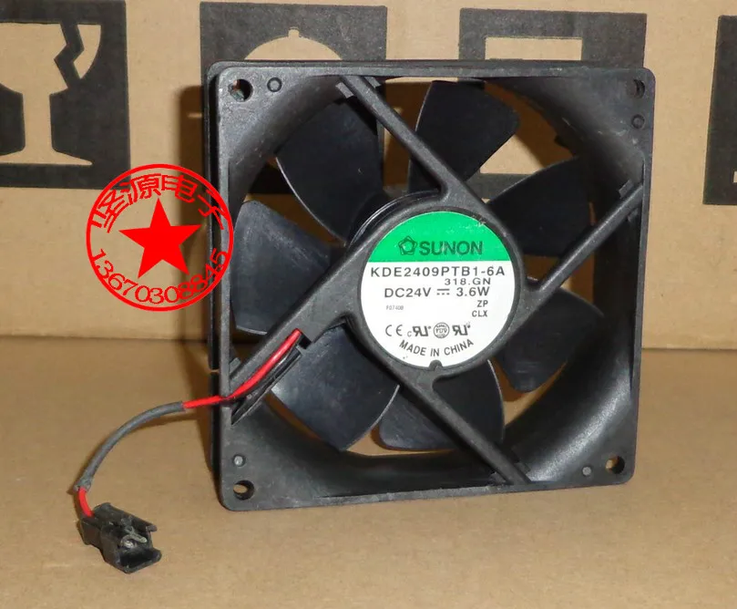 Sunon KDE2409PTB1-6 318.gn dc 24v 3.6w 90x90x25mm ventilador de refrigeração do servidor de 2 fios