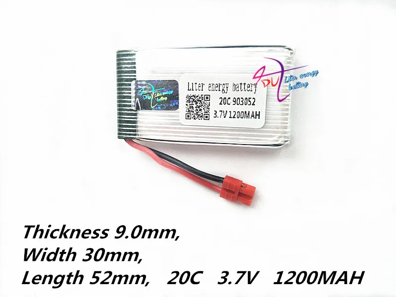 3.7V 1200mAH 903052 Lipo Battery For Remote control helicopter Li-po battery 3.7V 20C 903052 discharge SM black plugs